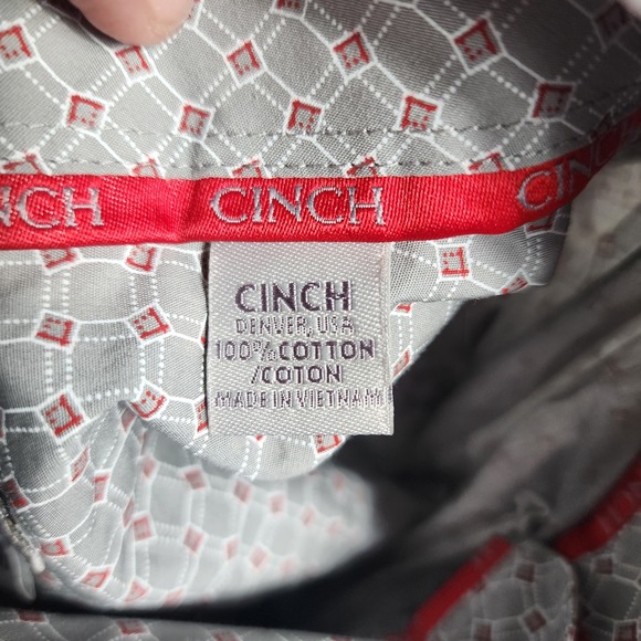 Cinch Mens Classic Geometric Print Long Sleeve Button Down Shirt Size M Western - Picture 6 of 6